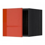 МЕТОД Верхний шкаф - под дерево черный, Ерста глянцевый оранжевый МЕТОД Верхний шкаф - под дерево черный, Ерста глянцевый оранжевый