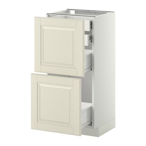 МЕТОД / ФОРВАРА Нплн шк 2фрнт/2низк/2 выс/2срдн ящ - белый, Будбин белый с оттенком, 40x37 см