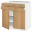 МЕТОД / МАКСИМЕРА Напольный шкаф/2дверцы/2ящика - белый, Экестад дуб, 80x60 см