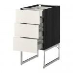 МЕТОД / МАКСИМЕРА Напольн шкаф 3фронт пнл/2низ/2ср ящ - под дерево черный, Веддинге белый, 40x60x60 см МЕТОД / МАКСИМЕРА Напольн шкаф 3фронт пнл/2низ/2ср ящ - под дерево черный, Веддинге белый, 40x60x60 см