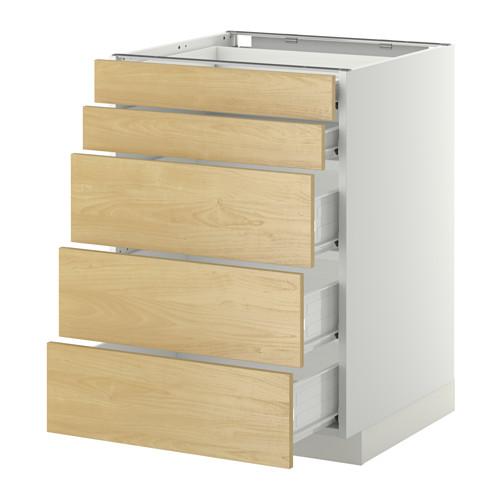 МЕТОД / ФОРВАРА Нплн шк 5фрнт/2нзк/3срд ящ - белый, Тингсрид под березу, 60x60 см МЕТОД / ФОРВАРА Нплн шк 5фрнт/2нзк/3срд ящ - белый, Тингсрид под березу, 60x60 см