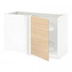 МЕТОД Угловой напол шкаф с выдвижн секц - белый, Аскерсунд под светлый ясень