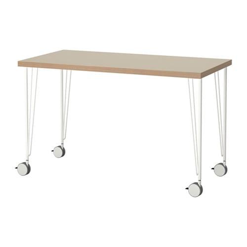 ЛИННМОН / КРИЛЛЕ Стол - бежевый/белый