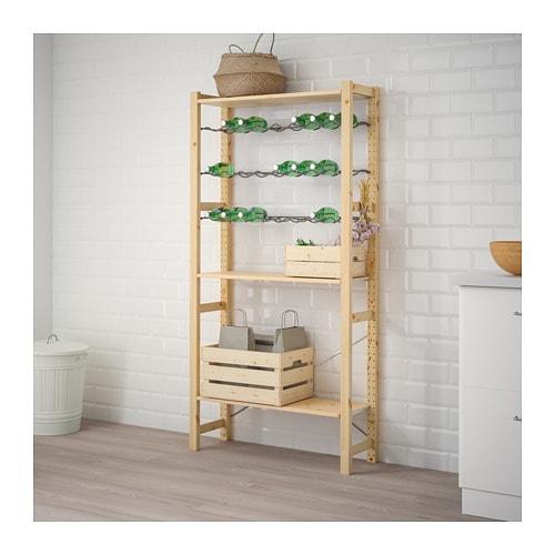 ИВАР 1 секция/полки/полки д/бутылок