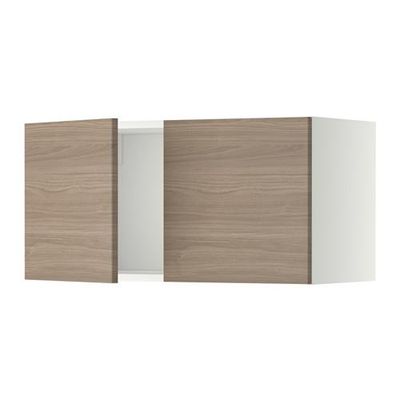 МЕТОД Навесной шкаф с 2 дверями - Брокхульт под грецкий орех светло-серый, белый МЕТОД Навесной шкаф с 2 дверями - Брокхульт под грецкий орех светло-серый, белый