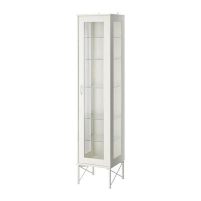 Tokkarp Tall Cabinets With Glass Doors, Tall White Storage Cabinet With Glass Doors