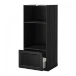 МЕТОД / ФОРВАРА Высокий шкаф с ящиком д/духовки/СВЧ - Лаксарби черно-коричневый, под дерево черный МЕТОД / ФОРВАРА Высокий шкаф с ящиком д/духовки/СВЧ - Лаксарби черно-коричневый, под дерево черный