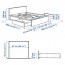 МАЛЬМ Высокий каркас кровати/4 ящика - 160x200 см, Лонсет, дубовый шпон, беленый
