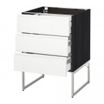 МЕТОД / МАКСИМЕРА Нплн шк 3 фрнт/3 средн ящика - под дерево черный, Воксторп белый, 60x60x60 см МЕТОД / МАКСИМЕРА Нплн шк 3 фрнт/3 средн ящика - под дерево черный, Воксторп белый, 60x60x60 см