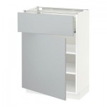 МЕТОД / ФОРВАРА Напольный шкаф с ящиком/дверью - 60x37 см, Веддинге серый, белый МЕТОД / ФОРВАРА Напольный шкаф с ящиком/дверью - 60x37 см, Веддинге серый, белый