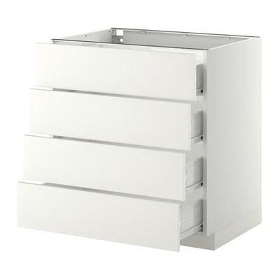 МЕТОД / ФОРВАРА Напольн шкаф 4 фронт панели/4 ящика - 80x60 см, Хэггеби белый, белый МЕТОД / ФОРВАРА Напольн шкаф 4 фронт панели/4 ящика - 80x60 см, Хэггеби белый, белый
