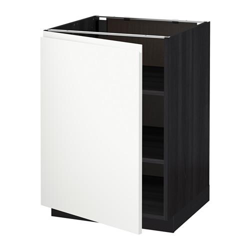 МЕТОД Напольный шкаф с полками - под дерево черный, Воксторп белый, 60x60 см МЕТОД Напольный шкаф с полками - под дерево черный, Воксторп белый, 60x60 см