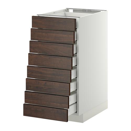 МЕТОД / МАКСИМЕРА Наполн шкаф 8 фронт/8 низк ящиков - белый, Эдсерум под дерево коричневый, 40x60 см
