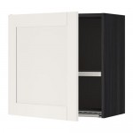 METOD шкаф навесной с сушкой черный/Сэведаль белый 60x60 см