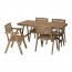 FALHOLMEN стол+4 кресла, д/сада светло-коричневая морилка