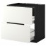 МЕТОД / МАКСИМЕРА Напольн шк п-мойку+2фрнт пнл/2 ящ - под дерево черный, Хэггеби белый, 80x60 см