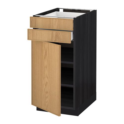 МЕТОД / МАКСИМЕРА Напольный шкаф с дверцей/2 ящиками - под дерево черный, Экестад дуб, 40x60 см МЕТОД / МАКСИМЕРА Напольный шкаф с дверцей/2 ящиками - под дерево черный, Экестад дуб, 40x60 см