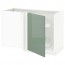 МЕТОД Угловой напол шкаф с выдвижн секц - белый, Калларп глянцевый светло-зеленый