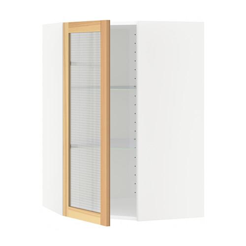 МЕТОД Углов навесн шк с полками/сткл дв - белый, Торхэмн естественный ясень, 68x100 см МЕТОД Углов навесн шк с полками/сткл дв - белый, Торхэмн естественный ясень, 68x100 см