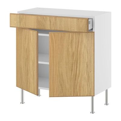 ФАКТУМ Напол шкаф/полки/ящик/2двери - Норье дуб, 80x37 см ФАКТУМ Напол шкаф/полки/ящик/2двери - Норье дуб, 80x37 см