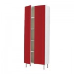ФАКТУМ Высок шкаф с полками - Абстракт красный, 80x211x37 см