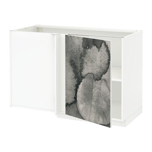 МЕТОД Угловой напольный шкаф с полкой - белый, Кальвиа с печатным рисунком МЕТОД Угловой напольный шкаф с полкой - белый, Кальвиа с печатным рисунком