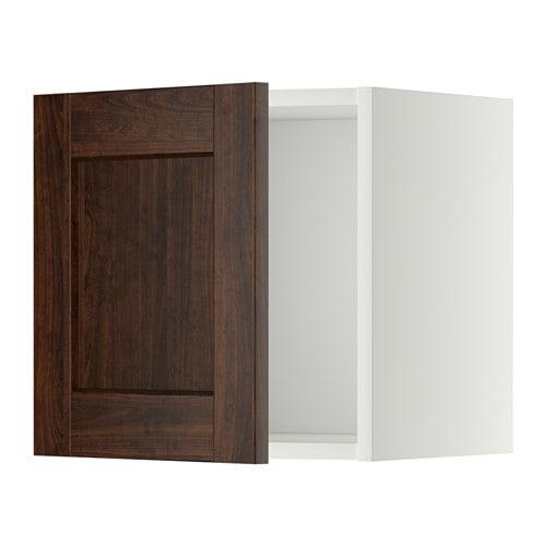 МЕТОД Шкаф навесной - белый, Эдсерум под дерево коричневый, 40x40 см