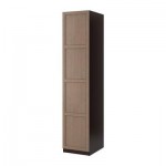 ПАКС Гардероб с 1 дверью - Пакс Хемнэс серо-коричневый, черно-коричневый, 50x60x236 см