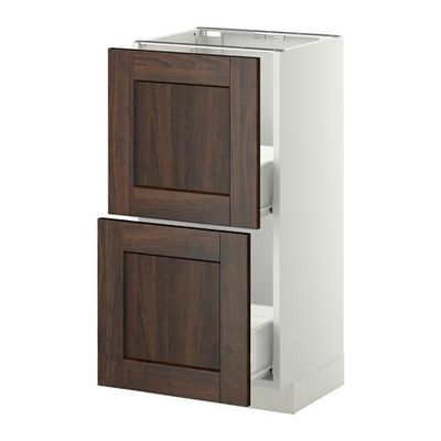 МЕТОД / ФОРВАРА Напольный шкаф с 2 ящиками - 40x37 см, Эдсерум под дерево коричневый, белый МЕТОД / ФОРВАРА Напольный шкаф с 2 ящиками - 40x37 см, Эдсерум под дерево коричневый, белый