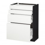 МЕТОД / МАКСИМЕРА Напольн шкаф 4 фронт панели/4 ящика - под дерево черный, Воксторп белый, 60x37 см МЕТОД / МАКСИМЕРА Напольн шкаф 4 фронт панели/4 ящика - под дерево черный, Воксторп белый, 60x37 см