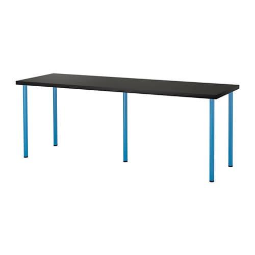 ЛИННМОН / АДИЛЬС Стол - черно-коричневый/синий ЛИННМОН / АДИЛЬС Стол - черно-коричневый/синий
