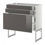 МЕТОД / ФОРВАРА Напольн шкаф 3фронт пнл/2низ/2ср ящ - 80x37x60 см, Рингульт глянцевый серый, белый МЕТОД / ФОРВАРА Напольн шкаф 3фронт пнл/2низ/2ср ящ - 80x37x60 см, Рингульт глянцевый серый, белый