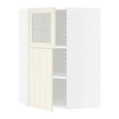 МЕТОД Угл навесн шкаф+полки/1дв/1 стек дв - белый, Хитарп белый с оттенком МЕТОД Угл навесн шкаф+полки/1дв/1 стек дв - белый, Хитарп белый с оттенком