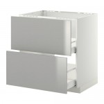 МЕТОД / МАКСИМЕРА Напольн шк п-мойку+2фрнт пнл/2 ящ - белый, Гревста нержавеющ сталь, 80x60 см МЕТОД / МАКСИМЕРА Напольн шк п-мойку+2фрнт пнл/2 ящ - белый, Гревста нержавеющ сталь, 80x60 см