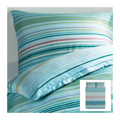 ПАЛЬМЛИЛЬЯ Пододеяльник и 2 наволочки - бирюзовый, 200x200/50x70 см ПАЛЬМЛИЛЬЯ Пододеяльник и 2 наволочки - бирюзовый, 200x200/50x70 см