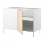 ФАКТУМ Угловой напольный шкаф с полкой - Нексус березовый шпон ФАКТУМ Угловой напольный шкаф с полкой - Нексус березовый шпон