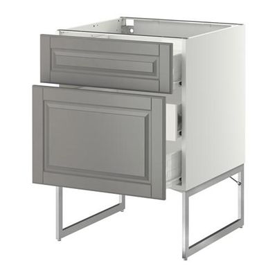 МЕТОД / ФОРВАРА Наполн шк 2 фрнт/3 средн ящ - 60x60x60 см, Будбин серый, белый