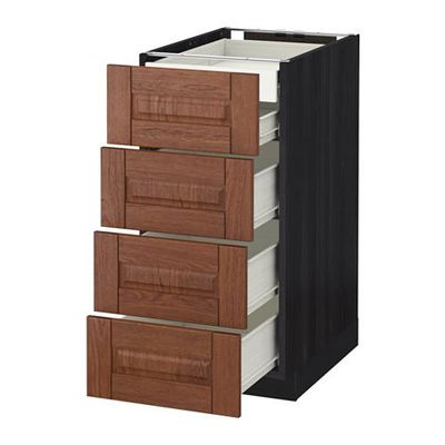 МЕТОД / ФОРВАРА Нплн шк 4фрнт/2нзк/3срд ящ - 40x60 см, Филипстад коричневый, под дерево черный