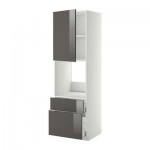 МЕТОД / МАКСИМЕРА Высок шкаф д духов+дверь/2 ящика - 60x60x200 см, Рингульт глянцевый серый, белый МЕТОД / МАКСИМЕРА Высок шкаф д духов+дверь/2 ящика - 60x60x200 см, Рингульт глянцевый серый, белый