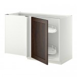 МЕТОД Угловой напол шкаф с выдвижн секц - белый, Эдсерум под дерево коричневый МЕТОД Угловой напол шкаф с выдвижн секц - белый, Эдсерум под дерево коричневый