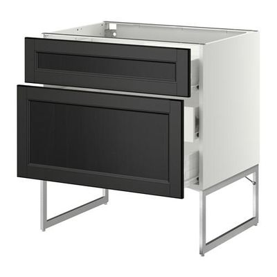 МЕТОД / ФОРВАРА Наполн шк 2 фрнт/3 средн ящ - 80x60x60 см, Лаксарби черно-коричневый, белый МЕТОД / ФОРВАРА Наполн шк 2 фрнт/3 средн ящ - 80x60x60 см, Лаксарби черно-коричневый, белый