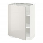 МЕТОД Напольный шкаф с полками - белый, Рингульт глянцевый светло-серый, 60x37 см МЕТОД Напольный шкаф с полками - белый, Рингульт глянцевый светло-серый, 60x37 см