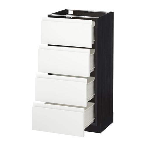 МЕТОД / ФОРВАРА Напольн шкаф 4 фронт панели/4 ящика - под дерево черный, Воксторп белый, 40x37 см МЕТОД / ФОРВАРА Напольн шкаф 4 фронт панели/4 ящика - под дерево черный, Воксторп белый, 40x37 см