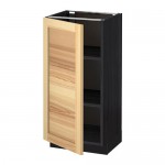 МЕТОД Напольный шкаф с полками - под дерево черный, Торхэмн естественный ясень, 40x37 см МЕТОД Напольный шкаф с полками - под дерево черный, Торхэмн естественный ясень, 40x37 см