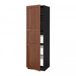 МЕТОД / МАКСИМЕРА Высокий шкаф с ящиками - под дерево черный, Филипстад коричневый, 60x60x200 см МЕТОД / МАКСИМЕРА Высокий шкаф с ящиками - под дерево черный, Филипстад коричневый, 60x60x200 см