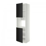 МЕТОД Высок шкаф д/духовки/2дверцы/полки - 60x60x220 см, Лаксарби черно-коричневый, белый МЕТОД Высок шкаф д/духовки/2дверцы/полки - 60x60x220 см, Лаксарби черно-коричневый, белый