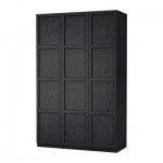 ПАКС Гардероб с 3 дверцами - Пакс Хемнэс черно-коричневый, черно-коричневый, 150x60x236 см