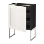 МЕТОД Напольный шкаф с полками - под дерево черный, Сэведаль белый, 60x37x60 см МЕТОД Напольный шкаф с полками - под дерево черный, Сэведаль белый, 60x37x60 см