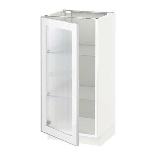 МЕТОД Напольный шкаф со стекл дверцей - белый, 40x37x80 см