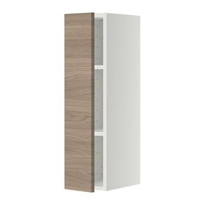 МЕТОД Шкаф навесной с полкой - 20x80 см, Брокхульт под грецкий орех светло-серый, белый